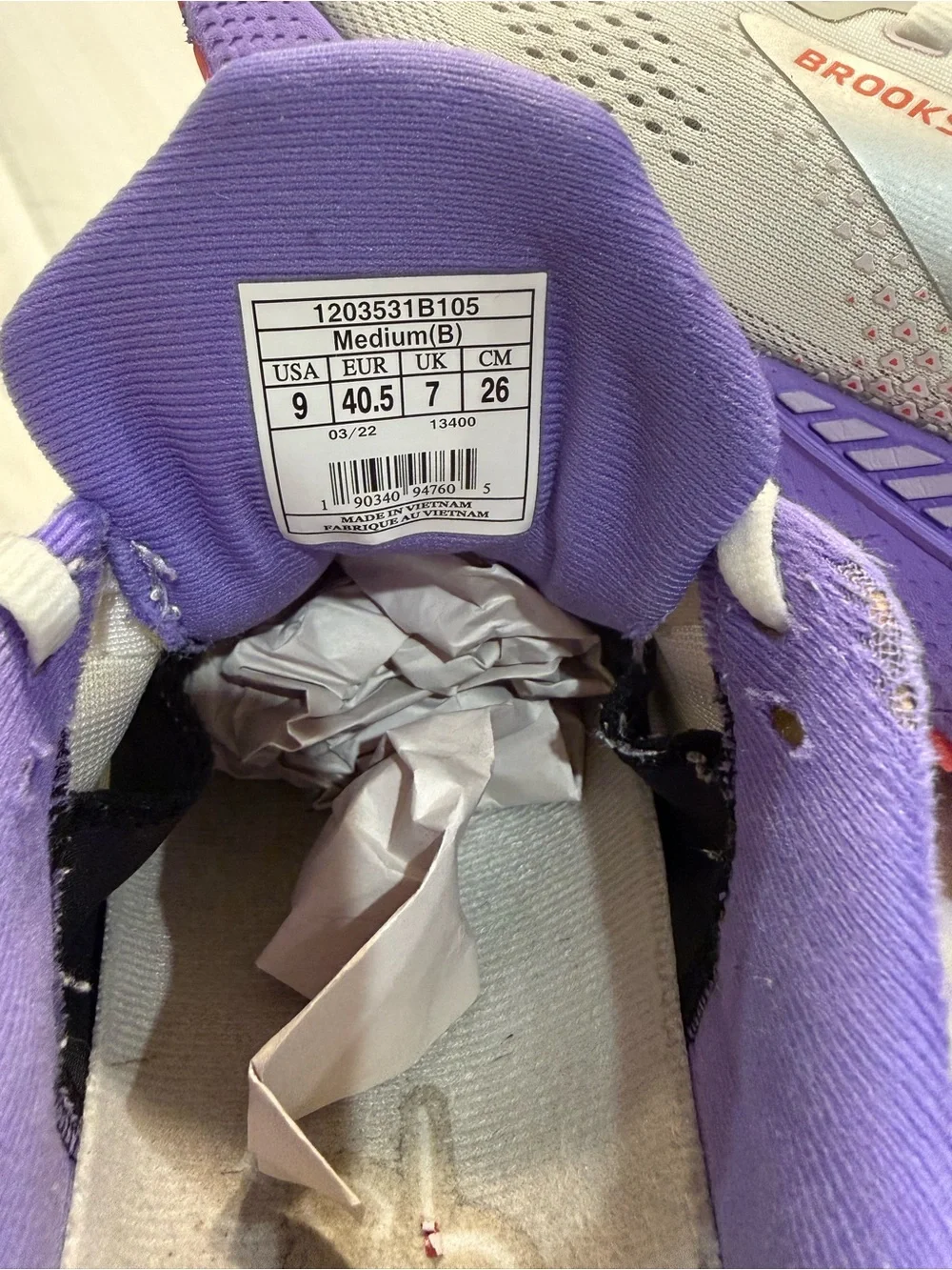 Brooks Women's Athletic Shoes in White, Purple & Orange